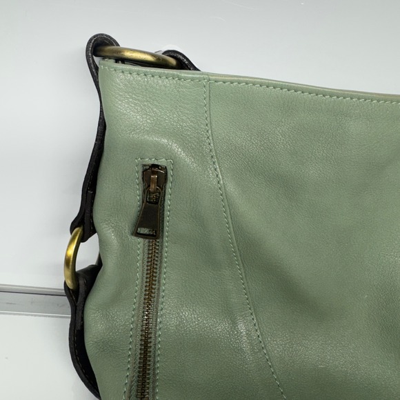 Sundance Made in Italy Leather Shoulder Bag Sage Green Hobo Style - Picture 8 of 16